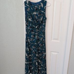 Vince Camuto Teal and White Floral Dress
